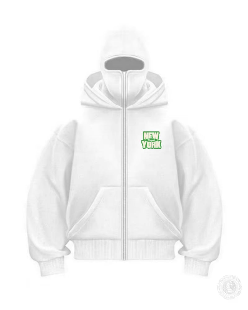 New Men'S Balaclava Zip Hoodie Winter Warm Casual Sweatshirt with Hooded Face Mask Zipper Design Sports Jacket Outdoor Activitie