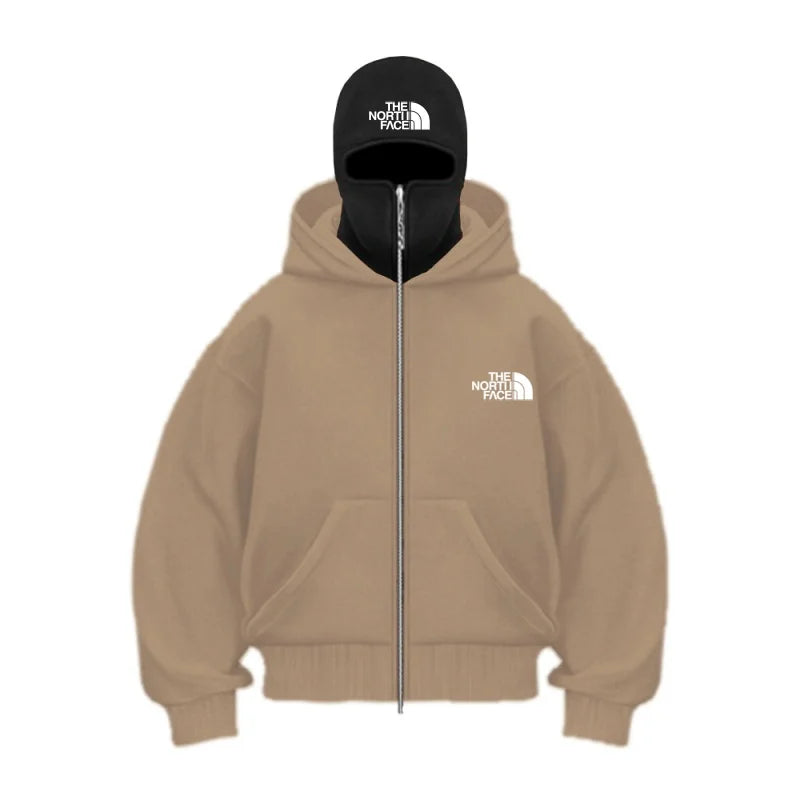 2025 autumn and winter new men's and women's casual sportswear, with hooded mask design, sporty and fashionable plus size hooded