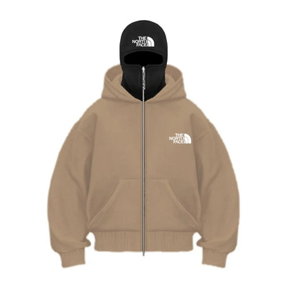 2025 autumn and winter new men's and women's casual sportswear, with hooded mask design, sporty and fashionable plus size hooded