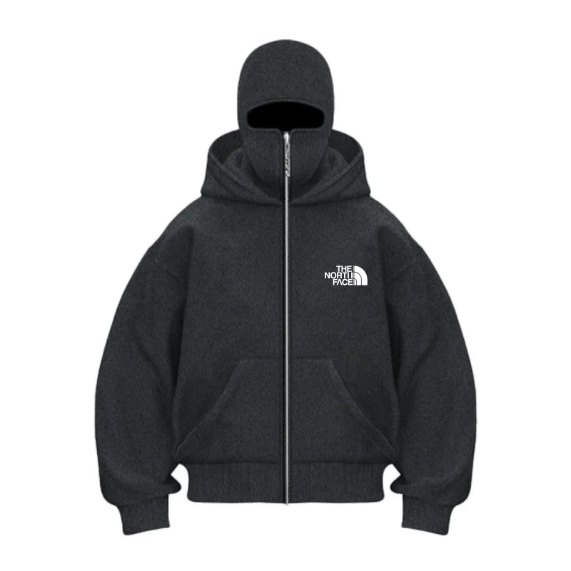 2025 autumn and winter new men's and women's casual sportswear, with hooded mask design, sporty and fashionable plus size hooded