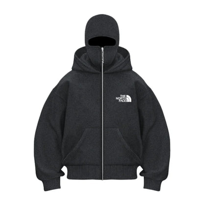 2025 autumn and winter new men's and women's casual sportswear, with hooded mask design, sporty and fashionable plus size hooded