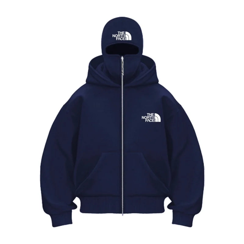 2025 autumn and winter new men's and women's casual sportswear, with hooded mask design, sporty and fashionable plus size hooded